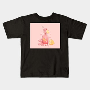 Kawaii Axolotl Lemonade, Cute Axolotl Pink Lemonade Kids T-Shirt